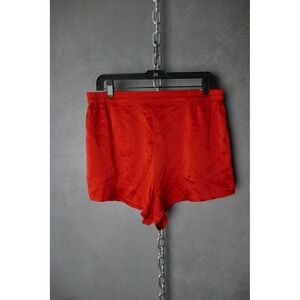 Lunya Silk Red Pajama Lounge Shorts Sleepwear Loungewear Women's Size L
